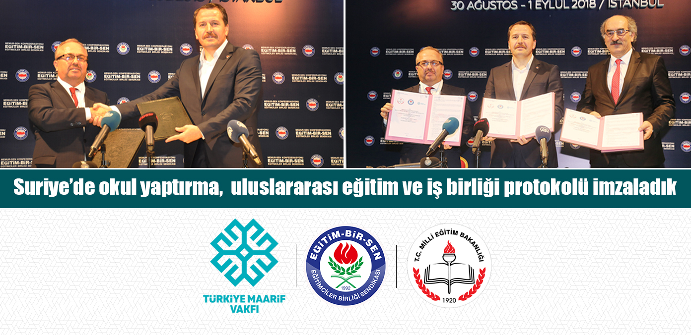  Suriye'de okul yaptırma, uluslararası eğitim ve iş birliği protokolü imzaladık	