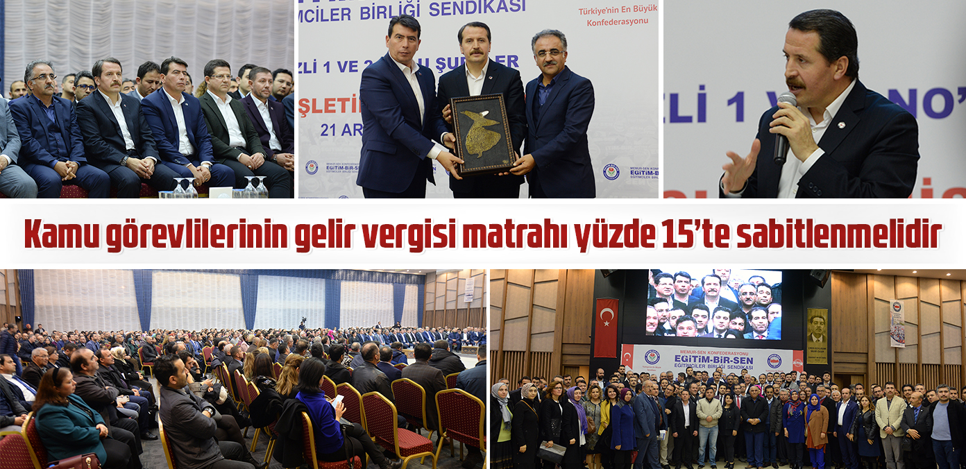 Kamu görevlilerinin gelir vergisi matrahı yüzde 15'te sabitlenmelidir