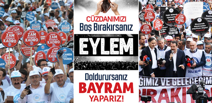 İş bıraktık, Bakanlık önünde 'cüzdanlı' eylem yaptık