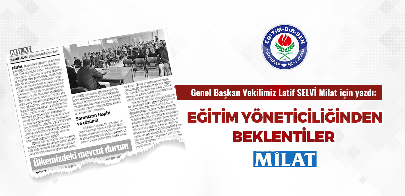 Eğitim yöneticiliğinden beklentiler