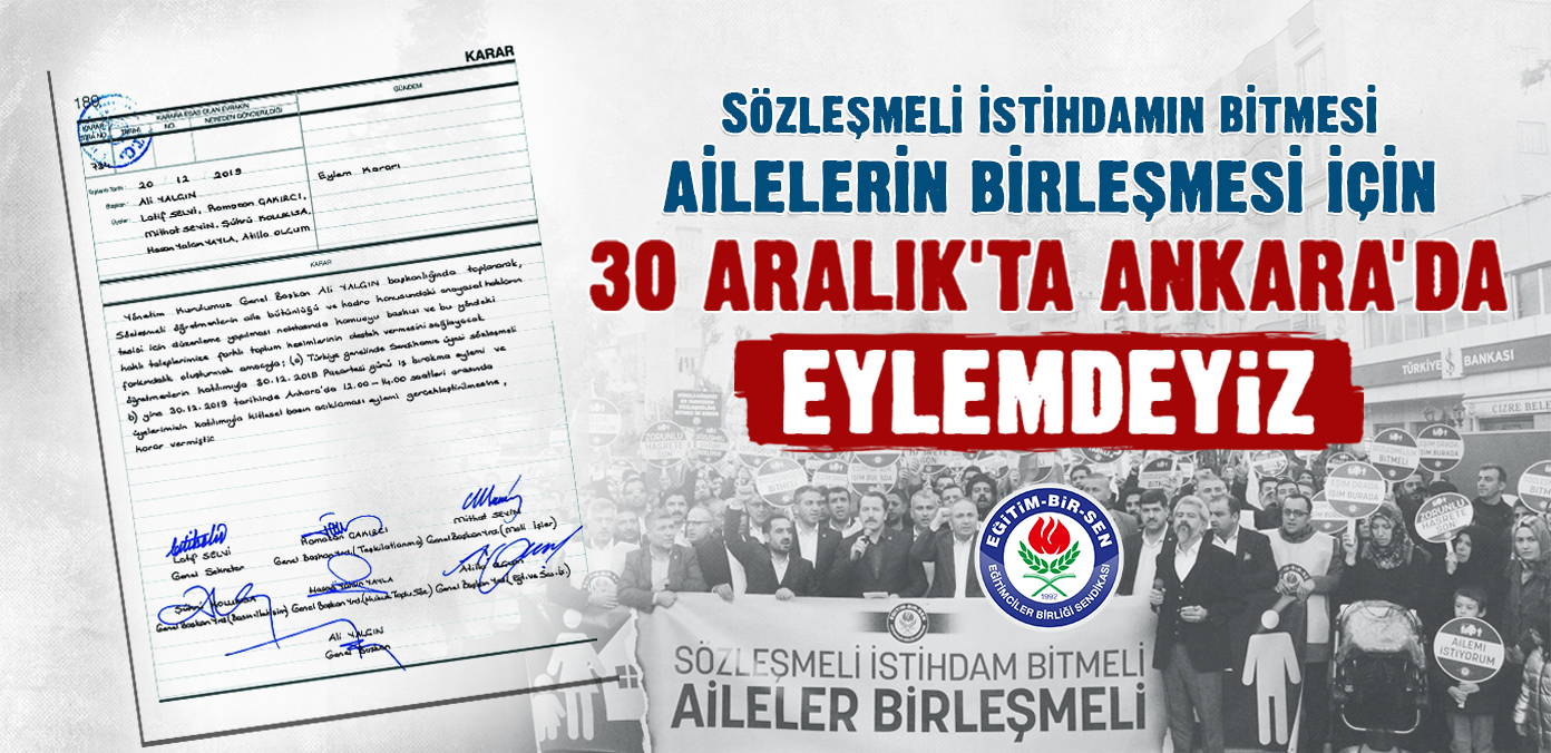 Sözleşmeli istihdamın bitmesi, ailelerin birleşmesi için 30 Aralık'ta Ankara'da eylemdeyiz 