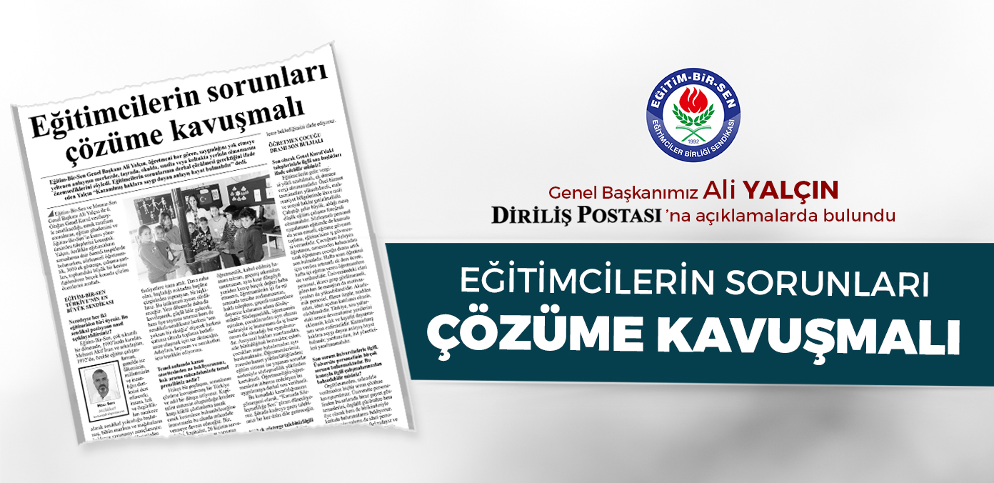 Eğitimcilerin sorunları çözüme kavuşmalı