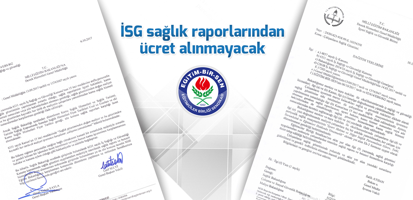 İSG sağlık raporlarından ücret alınmayacak