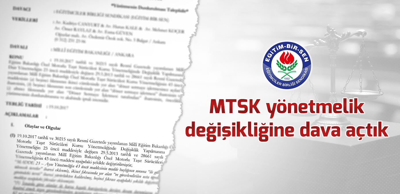 MTSK yönetmelik değişikliğine dava açtık