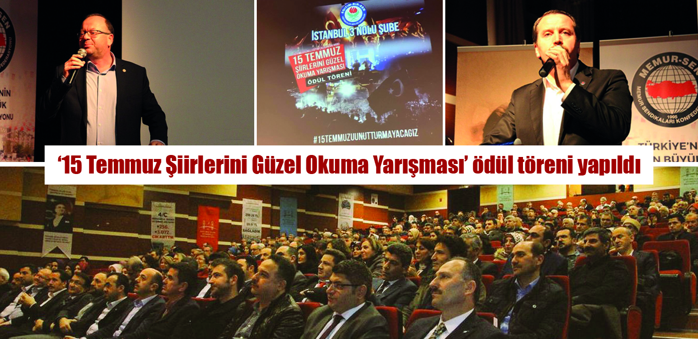 '15 Temmuz Şiirlerini Güzel Okuma Yarışması' ödül töreni yapıldı 