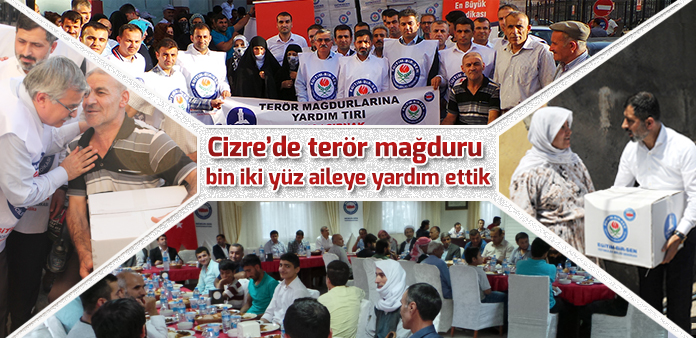 Cizre'de terör mağduru bin iki yüz aileye yardım ettik