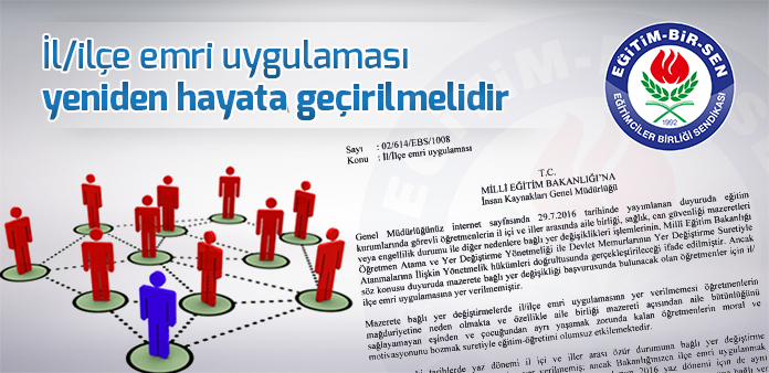 İl/ilçe emri uygulaması yeniden hayata geçirilmelidir