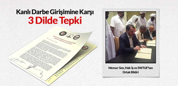 Memur-Sen, Hak-İş ve SWTUF'tan ortak bildiri