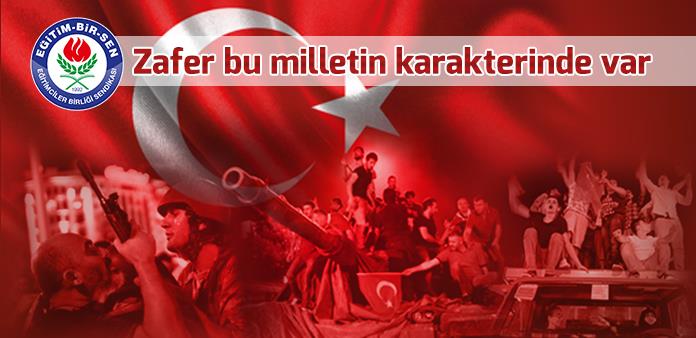 Zafer bu milletin karakterinde var